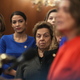 Rep. Kathy Castor (D-FL), left, Rep. Alexandria Ocasio-Cortez (D-NY), and Rep. Donna Shalala (D-FL) listen as Speaker of the House Rep. Nancy Pelosi (D-CA) speaks during a news conference at the U.S. Capitol January 30, 2019 in Washington, D.C.